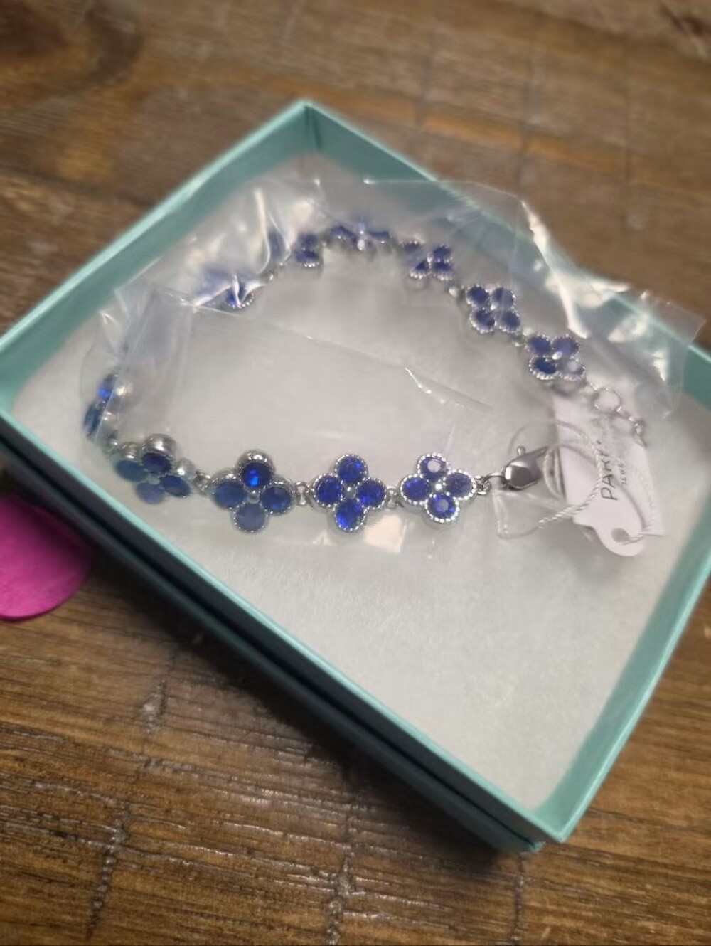 Park Lans SilverBracelet with Blue Flower Accents
